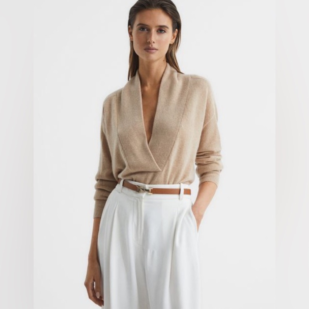 REISS HAYLEY LEATHER SQUARE HINGE BELT